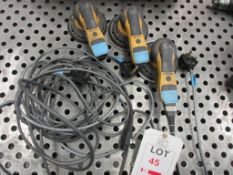Three Hilka Deros orbital palm sanders, 240v