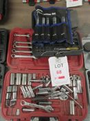 Assorted sockets, tubular spanner set, etc.