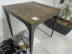 Steel Vintage manufactured bespoke solid wood top table, 750 x 750mm