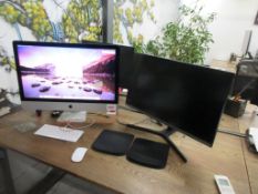 Apple iMac, serial no. DGKX JHU 7J1GQ, EMC no. 3070, keyboard, mouse & Samsung flat screen monitor