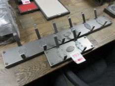 Steel Vintage manufactured bespoke metal wall mounted coat hooks, 1 x 6 hook and 1 x 2 hook