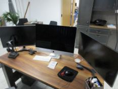 Apple iMac, serial no. C02VN1 CJJ1GH, EMC no. 3070, model A1419, keyboard, mouse & two Samsung
