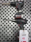 Two Bosch Professional cordless drills, 18v, 1 x charger