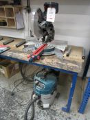 Bosch Professional GSM12GDL bench top crosscut mitre saw, 240v with Makita VC3012M dust extractor,