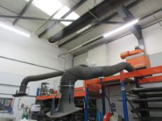 Kemper wall mounted fume extractor with two flexihose exhaust arms