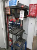 Clarke Metalworker CDP401B pedestal drill, part no. 6505570 rise & fall table mounted on stand