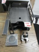 Steel Vintage manufactured bespoke metal 3-tier desk tidier, headphone holder, mobile phone holder