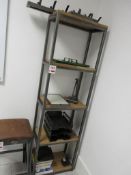 Steel Vintage manufactured bespoke metal frame solid wood 5-shelf display unit, 530 x 280m x