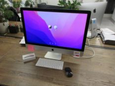 Apple iMac, serial no. DGKX GHE XGG7V, EMC no. 2834, model A1419, keyboard & mouse