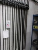 Twelve various length sash clamps