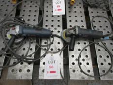 Two Bosch Professional GWS angle grinders, 240v
