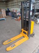 SPM1025 Pallet Stacker. s/n 25190400748; YoM 2019; Max capacity 1000kg; 12V; Max height 2500mm.