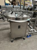 Lazy Susan 800mm Diameter Small dent in door to drive motor in cabinet. 2017. Stainless Steel. Pleas