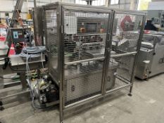 Vacuum capper unit. 2800 through can conveyor. Fully guarded. 4 Vacuum heads. Inbuilt Busch Vacuum p
