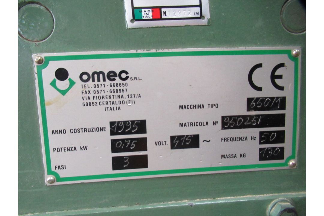 Omec 650-M Dovetail Machine - 3ph - Image 6 of 6