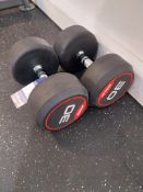 Pair of JORDAN 30KG Rubber Dumbells