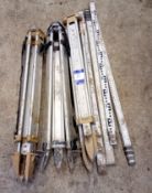 4 x measuring staffs & tripods