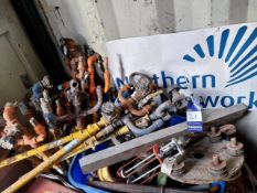 Quantity of valves and taps, hose and props
