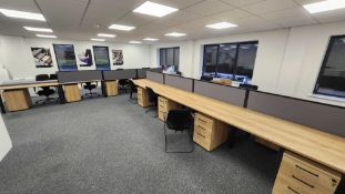A qty of Desks, Pedestals and Dividers
