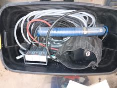 Container with spray hoses, filter system & pro devilbiss air fed face mask