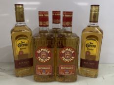 5 x Bottles of Tequila Including: 3 x Olmeca Reposado 70cl 35% and 2 x Jose Cuervo Especial 70cl 38%