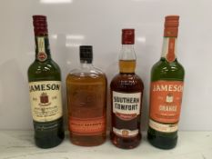 4 x Bottles of Whiskey Including: Bulleit Bourbon 70cl 45%; Jameson Orange Irish Whiskey 70cl 35%; J