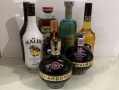 8 x Bottles Of Assorted Liqueurs Including: 2 x Chambord Black Raspberry 70cl 16.5%; 1 x Bailey's Th
