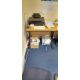 3x wood effect cantilever curved office desks with 3x 3 drawer pedestal and 3x matching desk - Image 3 of 6