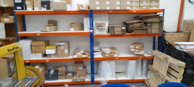 2x Bay of lightweight blue and orange racking – Contents excluded