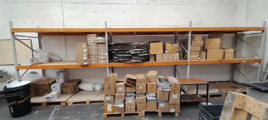 3x Bay of grey and orange heavy duty racking – Contents excluded