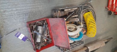 Qty of Various Hand Tools, Puller Components. Air Hose etc.