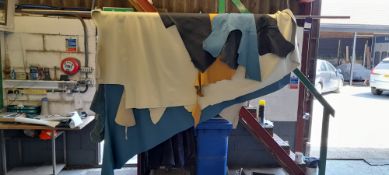 Qty of Various Leather Hide Upholstery