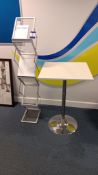 Chrome Pedestal Table & Folding Leaflet Display Stand