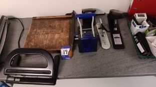 Quantity of Office Sundries Including Vintage Paper Trimmer