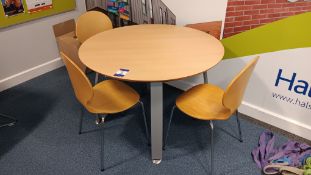 Laminate Topped Table & Three Plywood Chairs