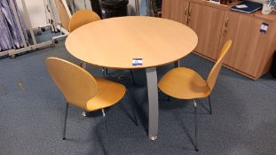 Laminate Topped Table & Three Plywood Chairs