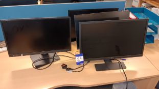 4 x Various 24in Computer Monitors, comprising of 1 x BenQ GL2480-B, 1 x Koorui 24N1, ViewSonic