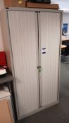 Bisley Grey Steel Tambour Door Cabinet, 1,900mm