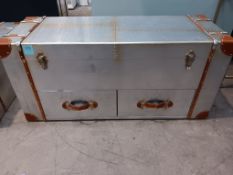 Bespoke Riveted Trunk/Luggage Case 2 Drawer Ottoman/Blanket Box