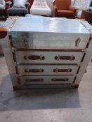 Bespoke Riveted Trunk/Luggage Case Chest of 3 Drawers