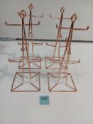 4x Rose Gold Finish Mug Trees