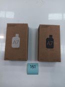 2x Memo Bottle 'A7' Stainless Steel - 1x Black, 1x White