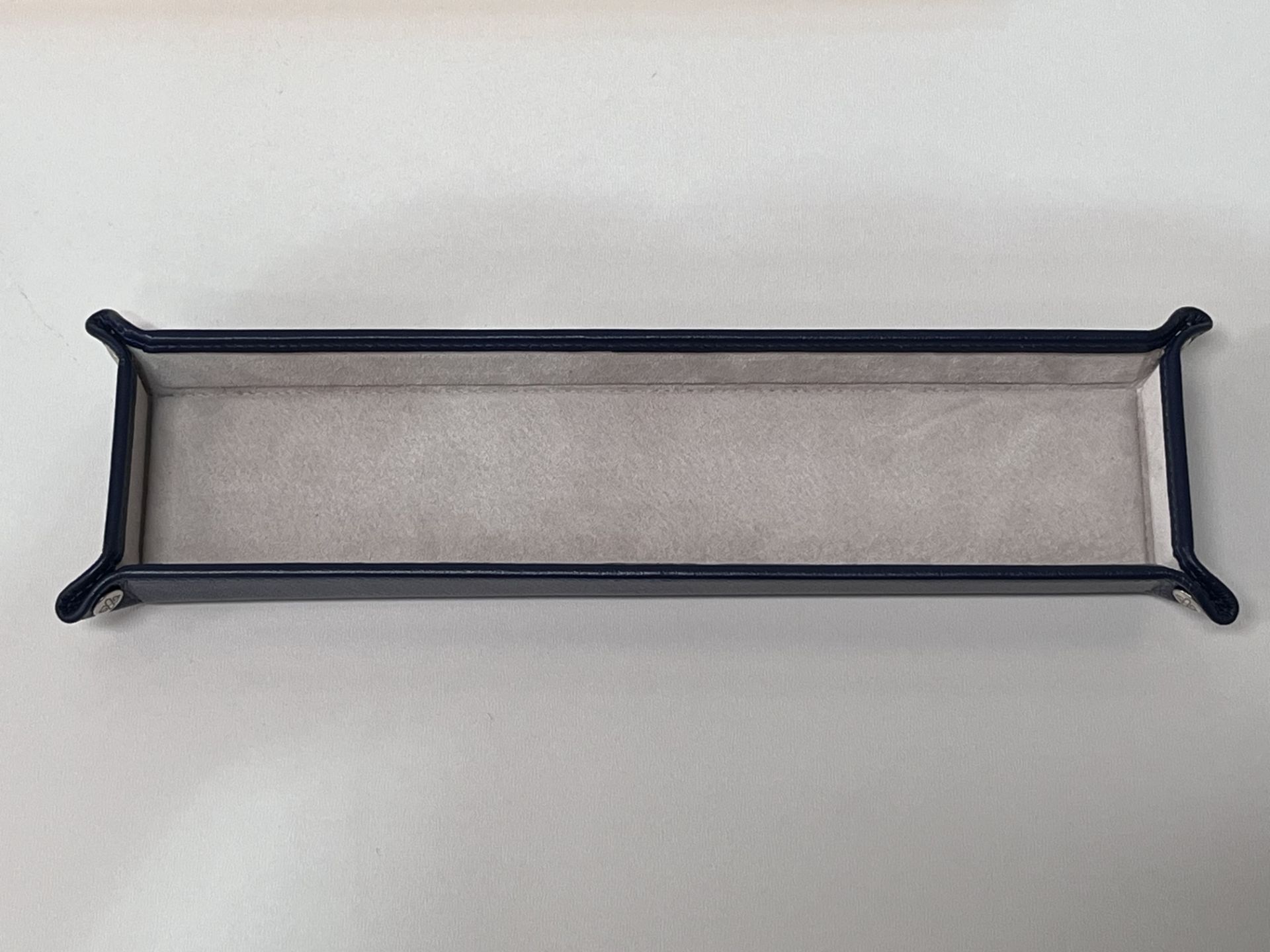 Ettinger London CE106JEB Oblong Valet Tray - Marine Blue/Ecru