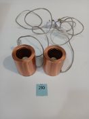 2x Copper Finish Lamps