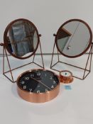 2x Swivel Mirrors, Newgate Clock and a Barometer