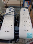 2x 8 Socket Surge Protected Extensions with 2x USB Ports