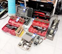 Hydraulic crimping equipment to include 4 x Hydraulic crimping heads & assorted die’s & hydraulic