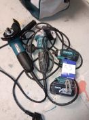 2 x Makita GA4530R angle grinders Year 2016 & 2021, 1 x Makita DTD152 impact driver, 18v with 3mah