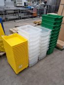 4x Stacks of Plastic Trays and qty of Door pulls