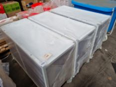3x Metal Framed 12 Clear Tray Storage Unit